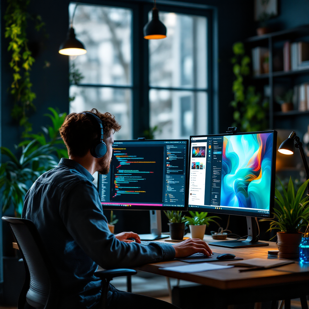 Web designer at work