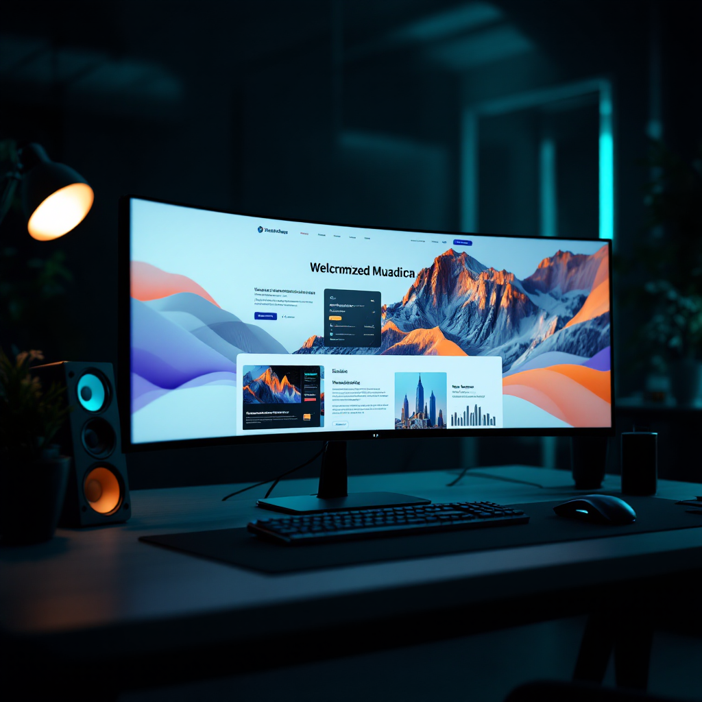 Modern website on display