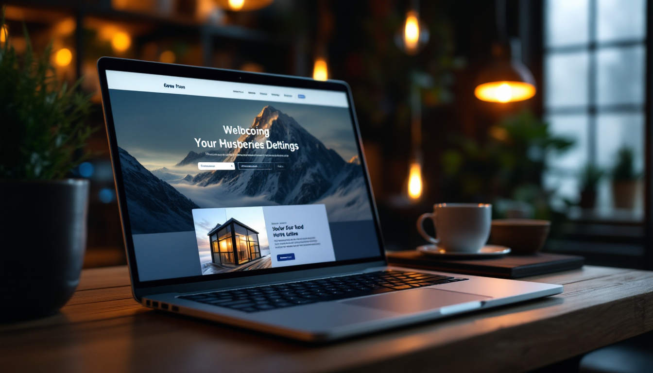 A custom website on a laptop screen