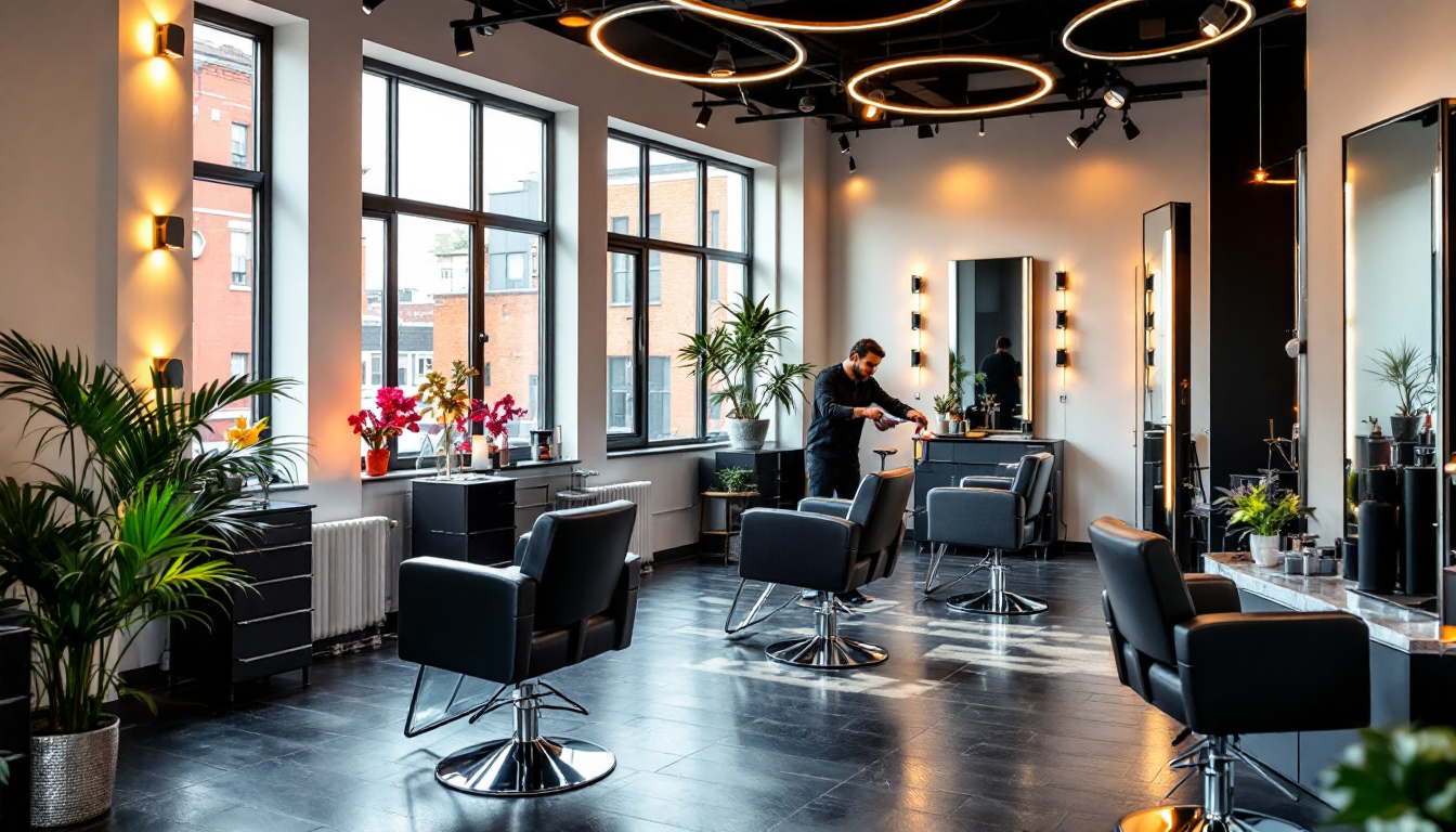 Bright salon interior