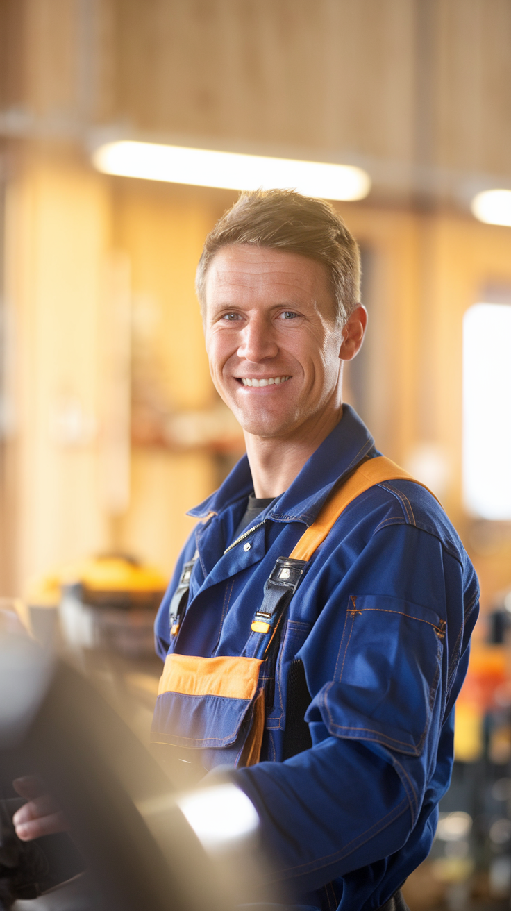 A tradesperson at work in their workshop
