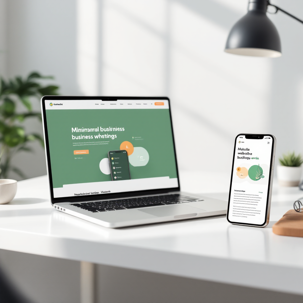 Template shown on laptop and phone