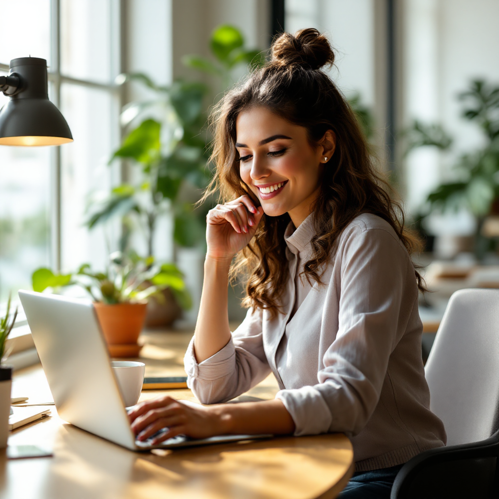 Relaxed professional at a calm workspace