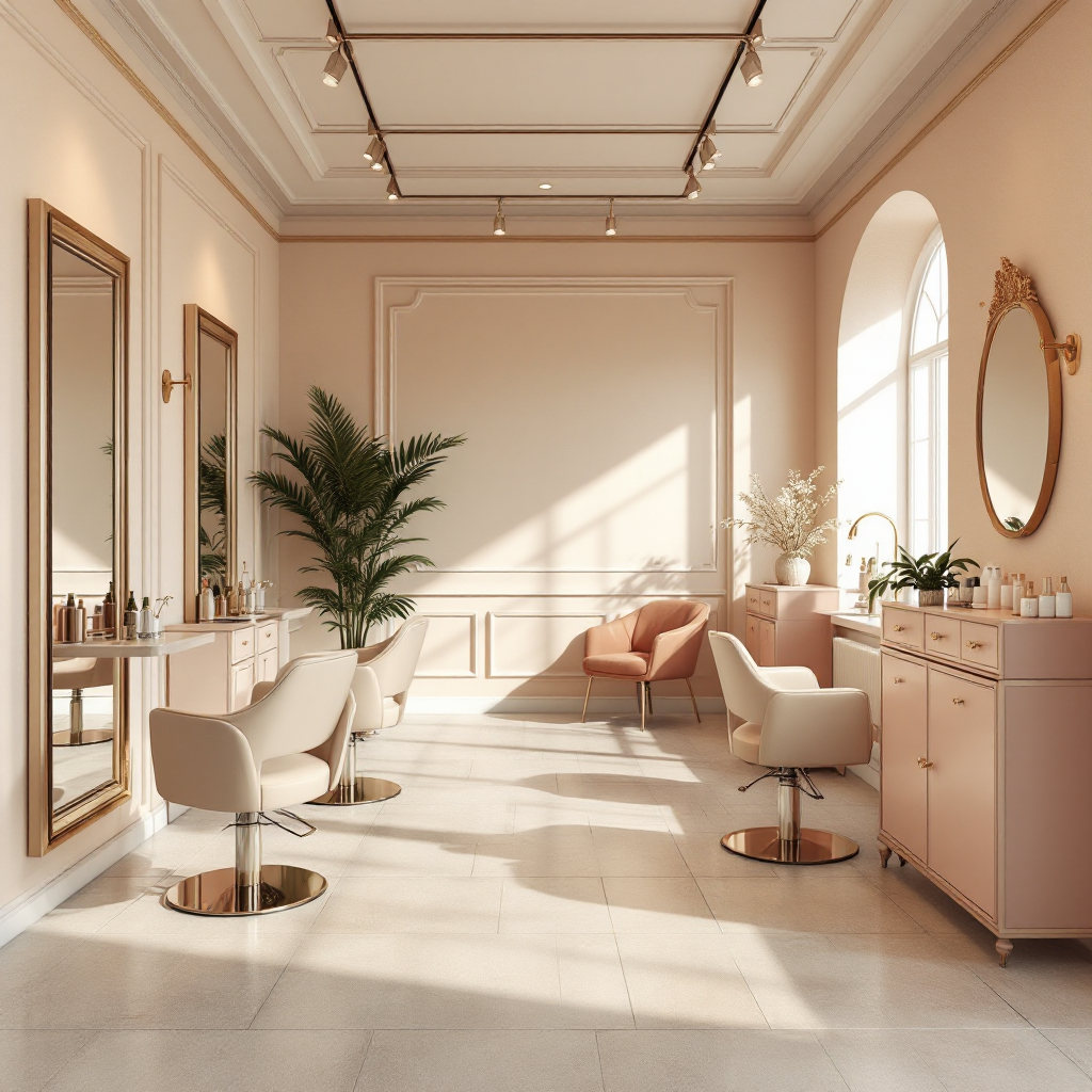 Welcoming interior of Lumen Hair Studio with soft lighting