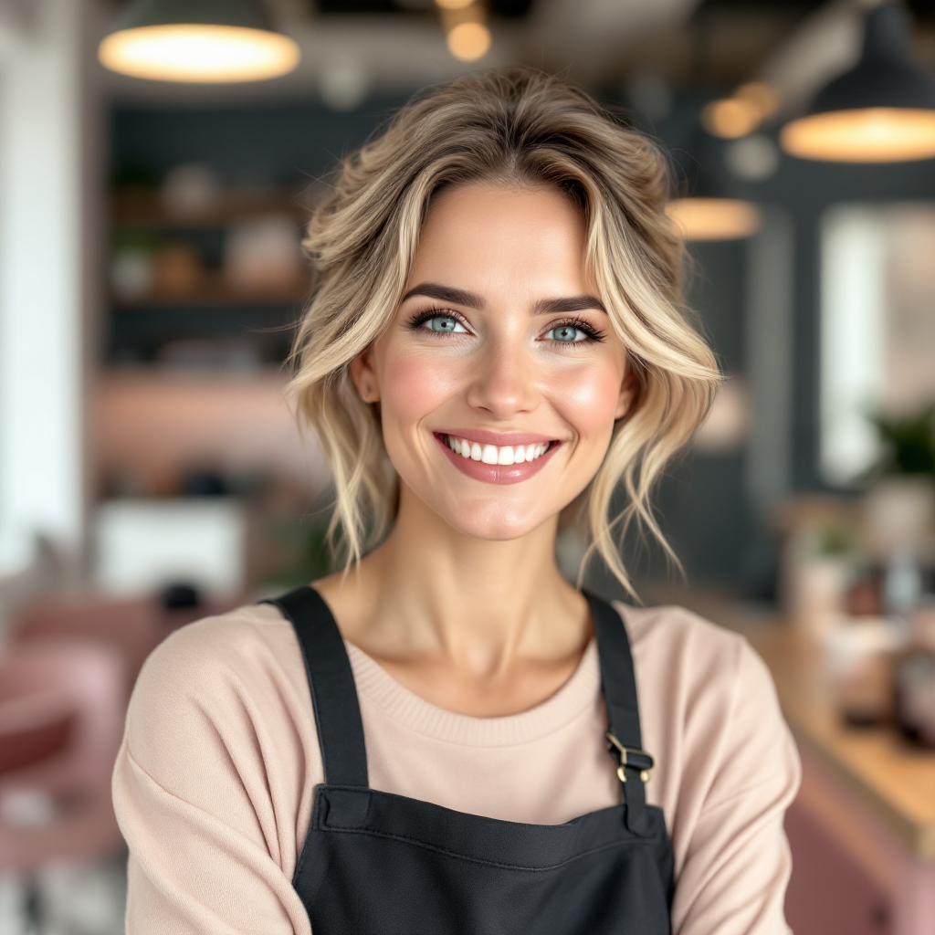 Portrait of Jade, styling and treatments specialist at Lumen Hair Studio