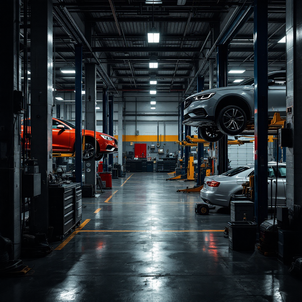 Inside L.Singh Mechanic Shop — professional bays with vehicles being serviced
