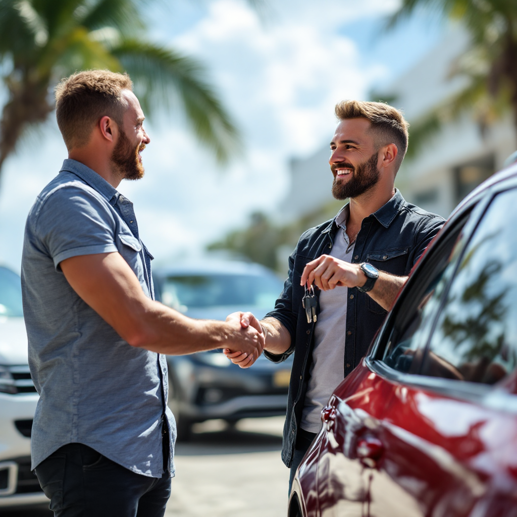 Kevin handing over keys to a satisfied Executive Auto Group customer