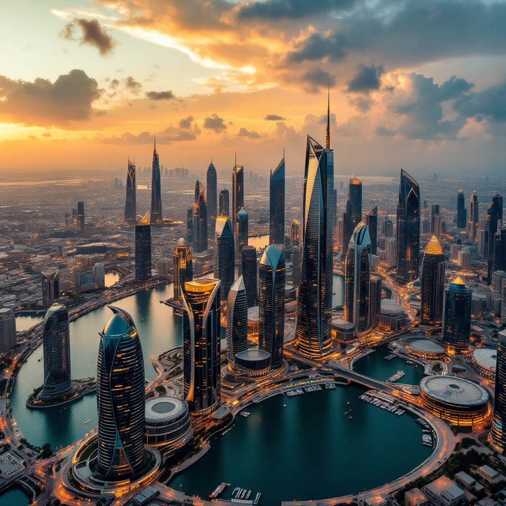 Dubai financial district skyline