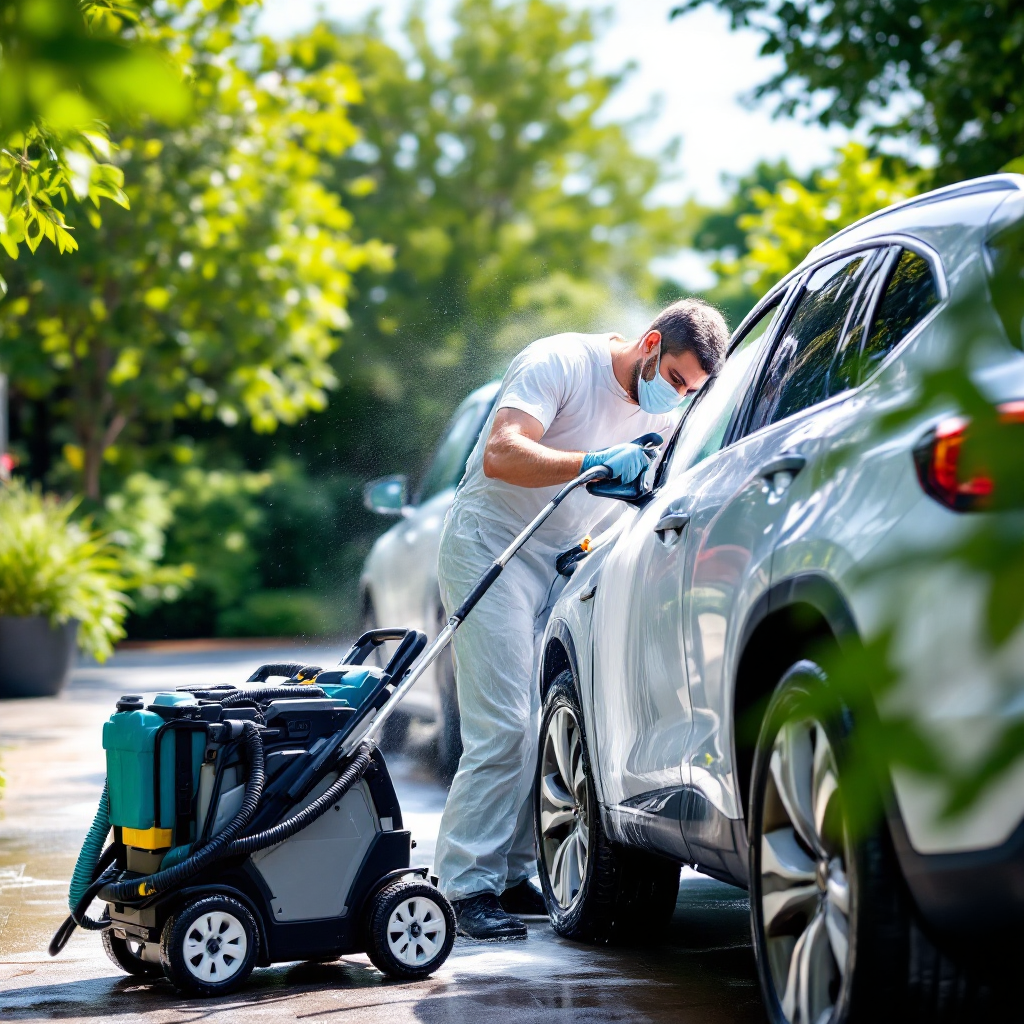 Mobile car detailing at customer location in Prague