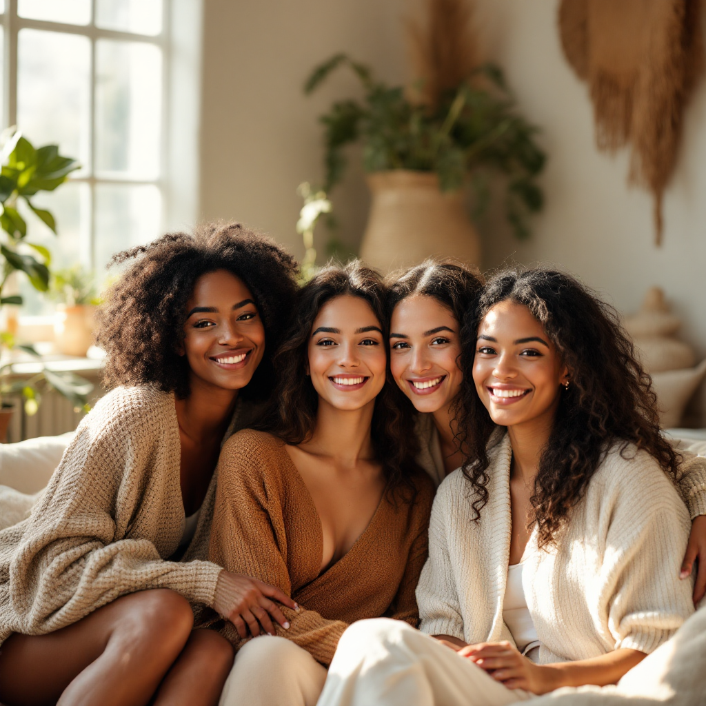 Mulheres reunidas em ambiente acolhedor