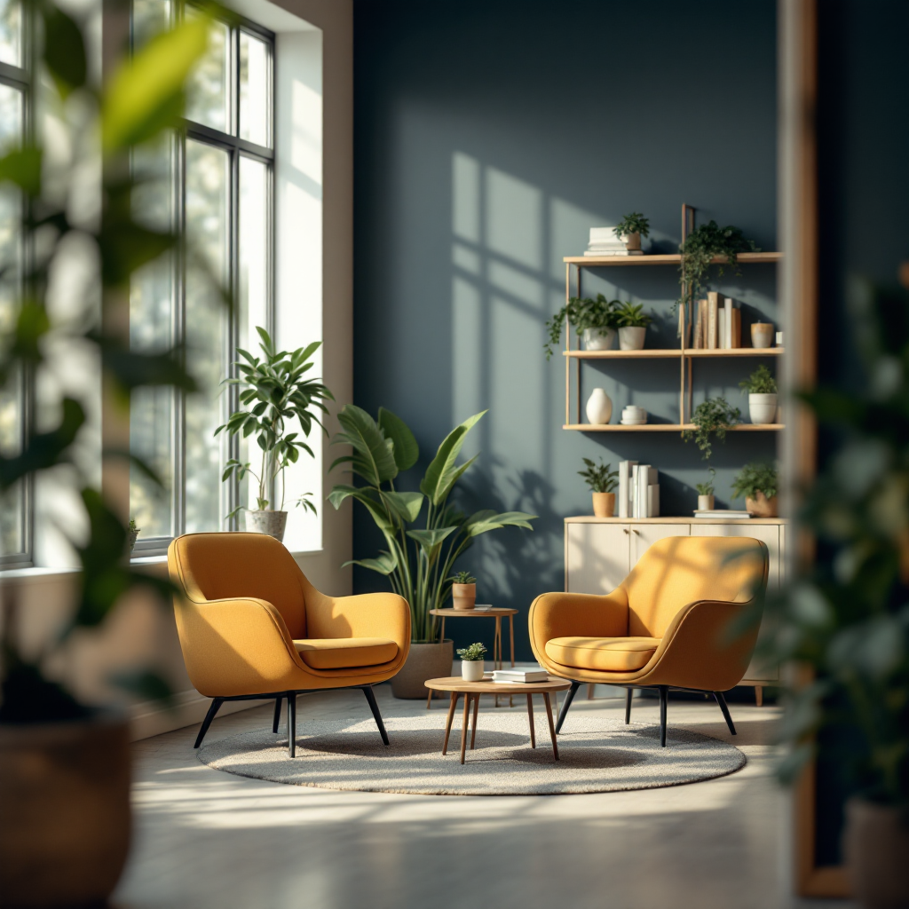 Welcoming psychology office interior