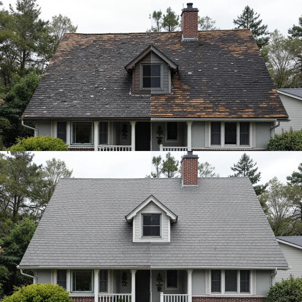 Before and after storm repair in Riverside Heights, Ridgemont