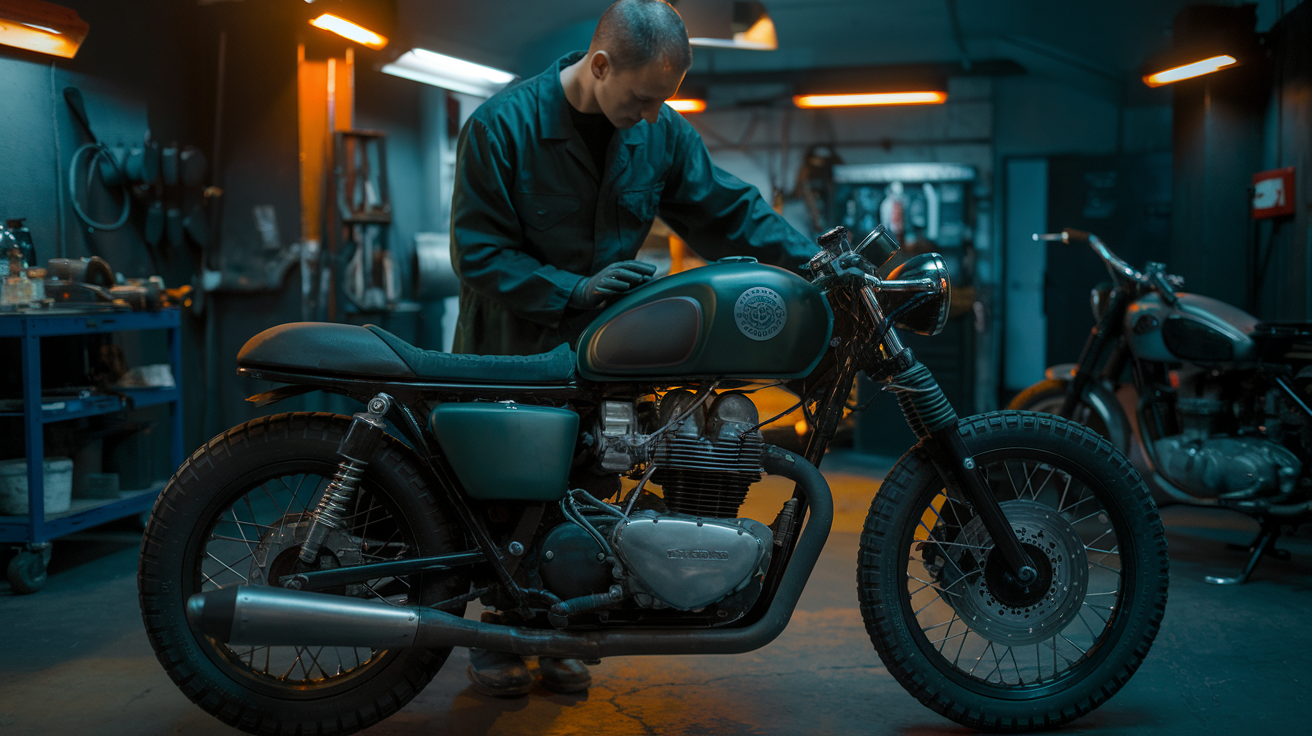 Moto en taller Mataderos