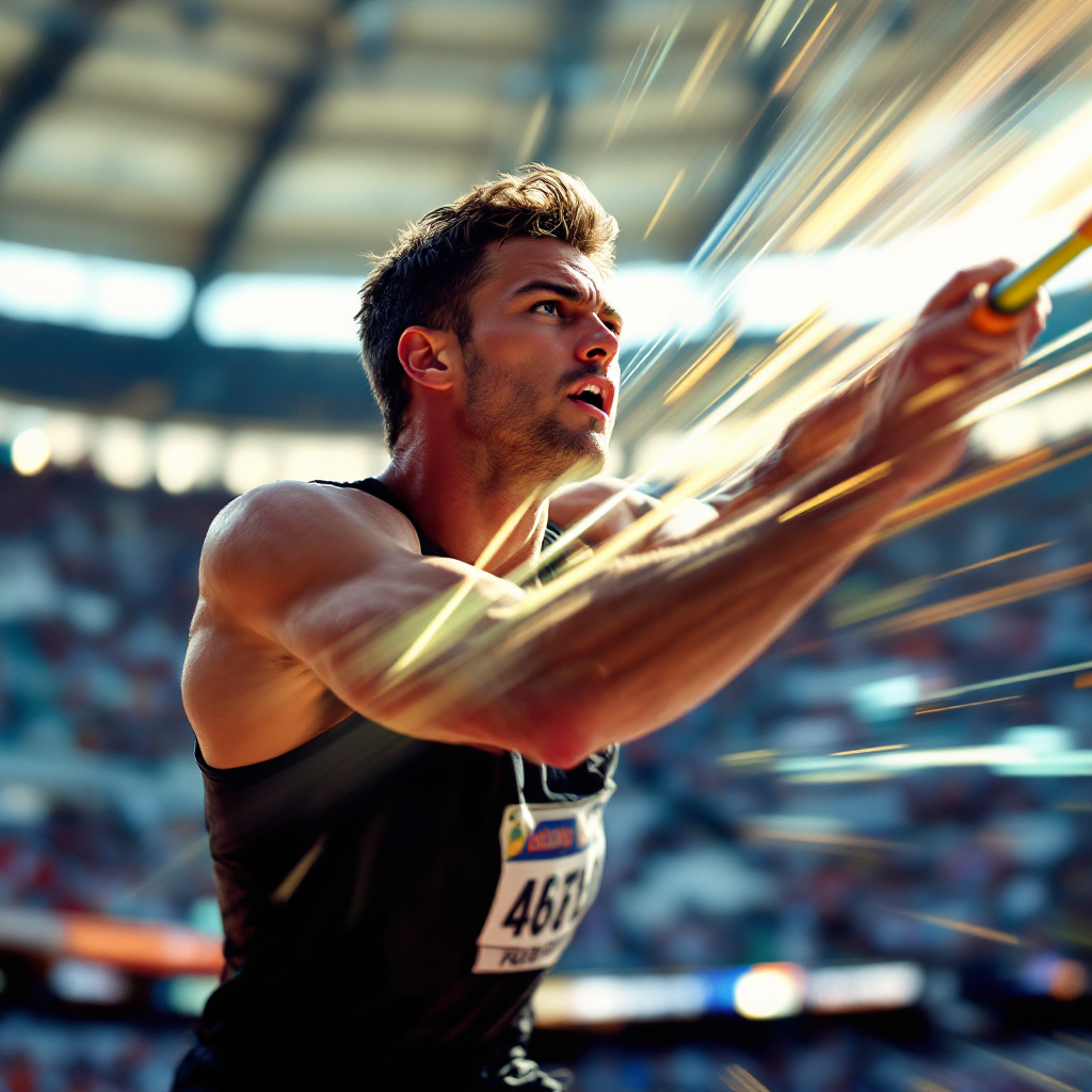Javelin thrower in competition