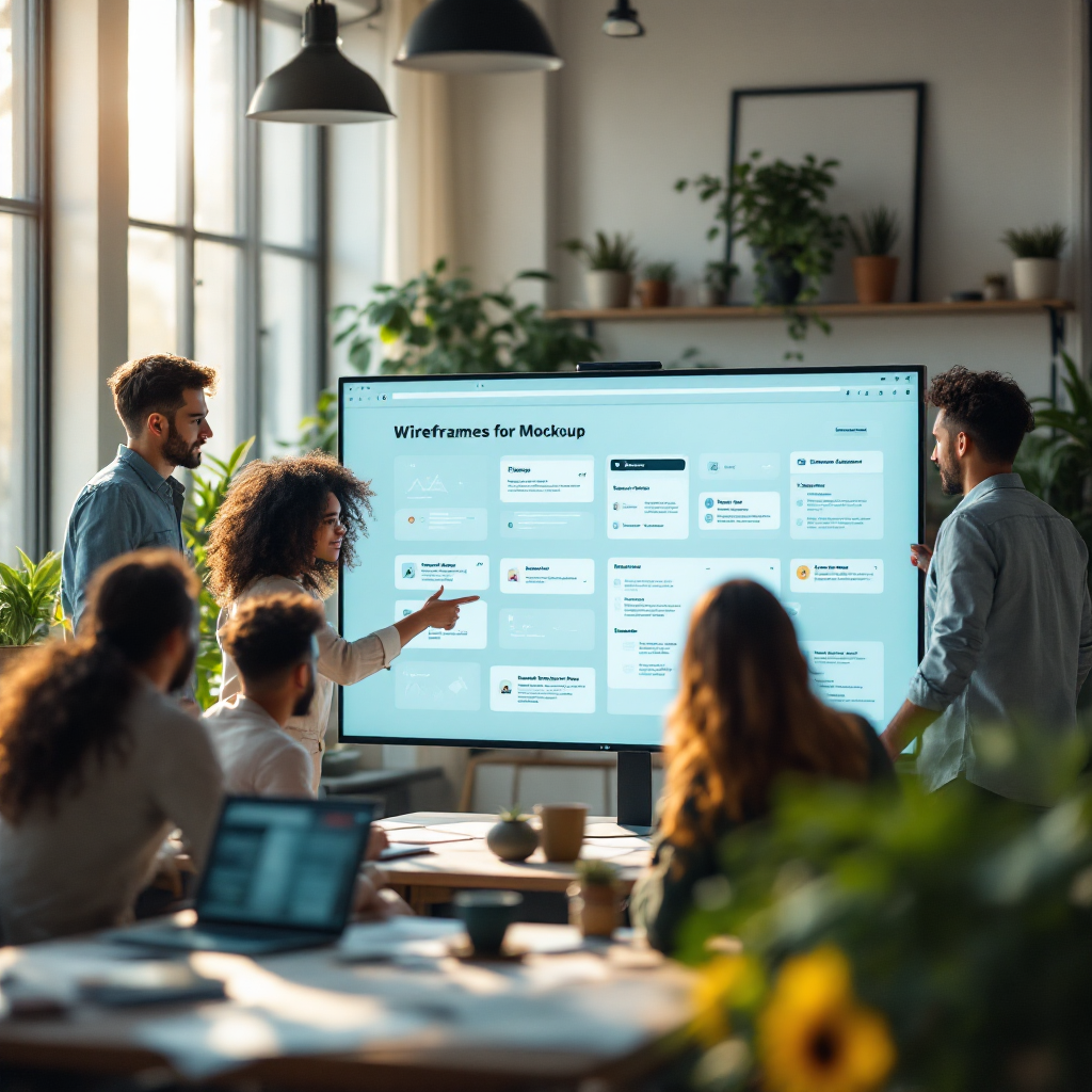 Agency team collaborating on web design projects