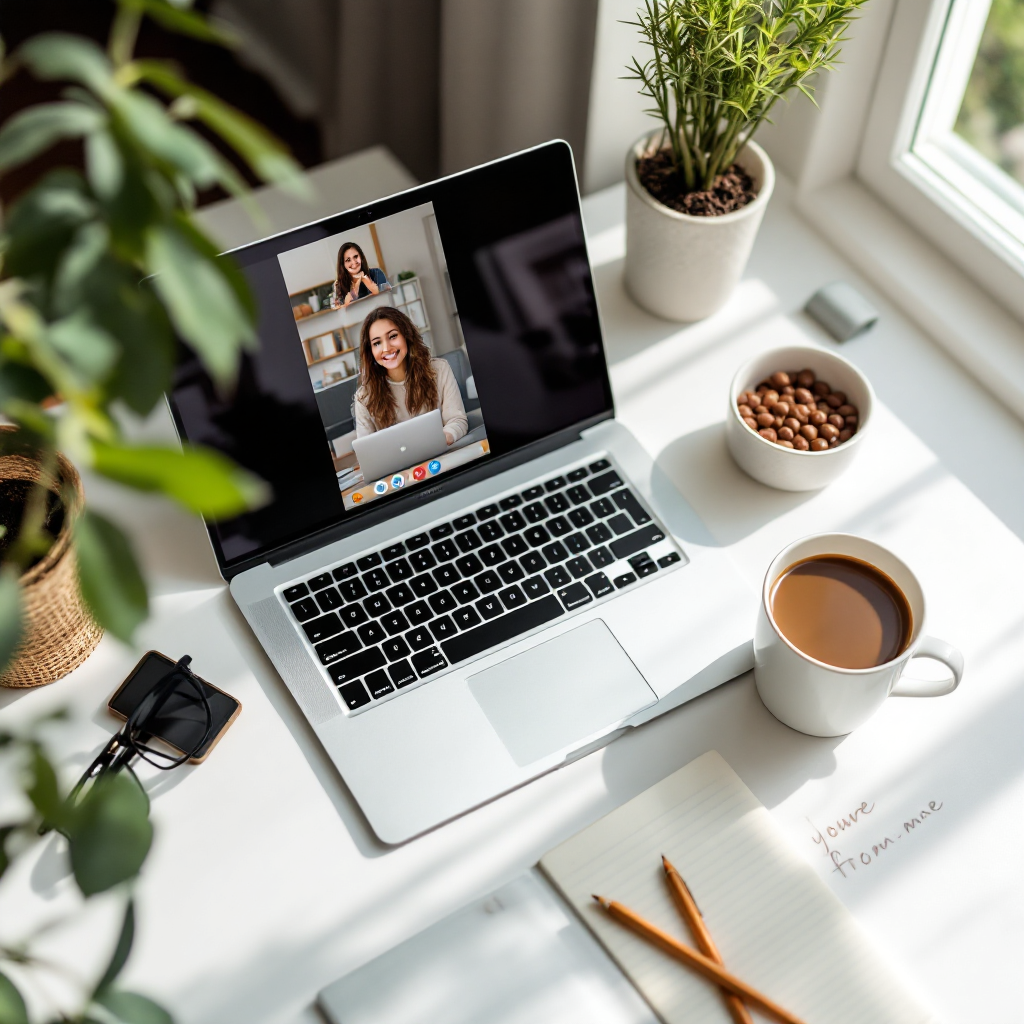 Professional workspace ready for an agency call