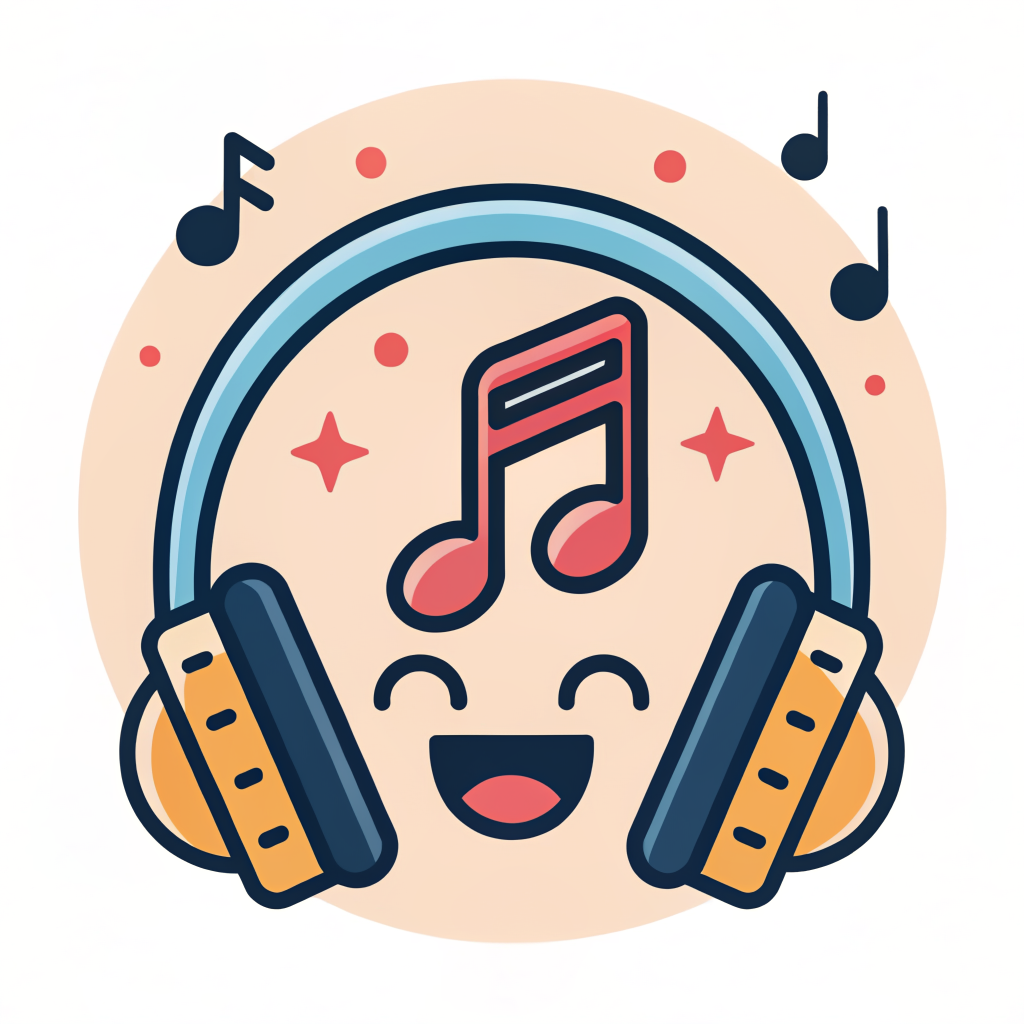 Icon of a music note with headphones