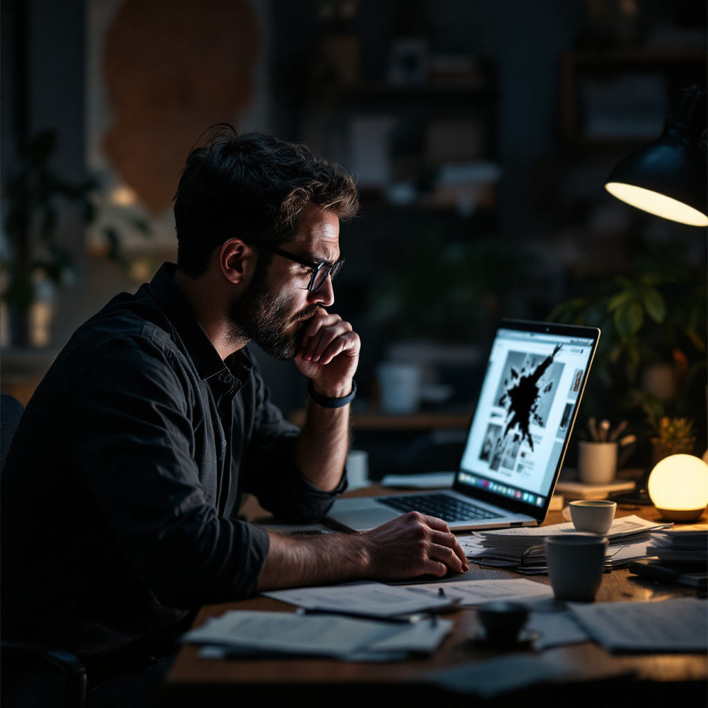 Frustrated entrepreneur struggling with website