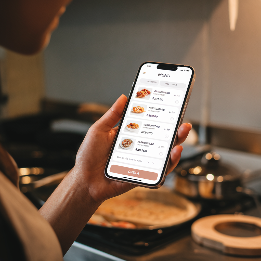 Catálogo digital no celular com produtos