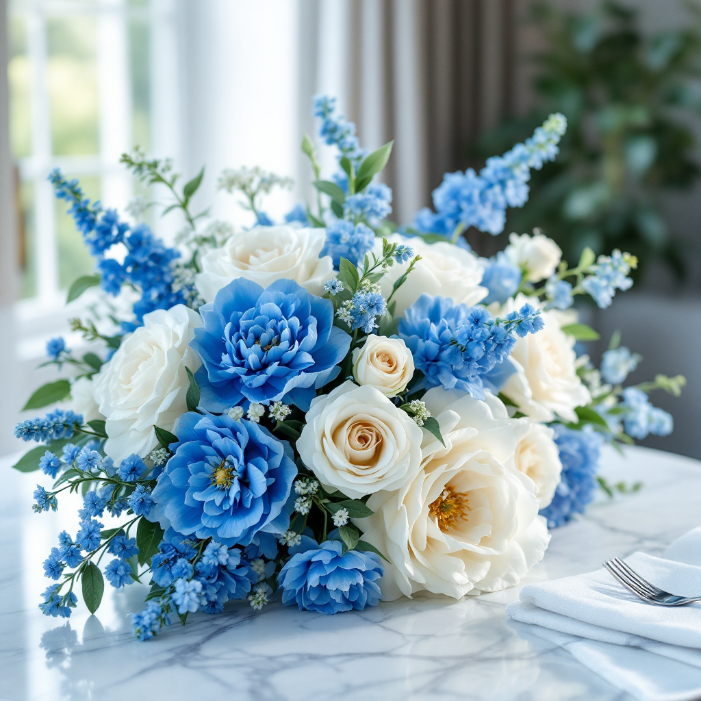 Dreamy blue floral arrangement