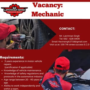 Mechanic job vacancy flyer with tools and red helmet