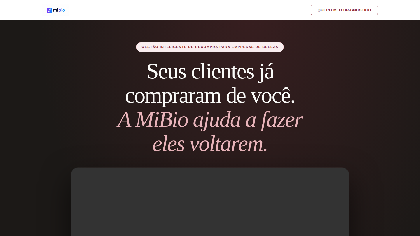 Preview of Crie uma landing page comercial premium para a MiBio, focada exclusivamente em e