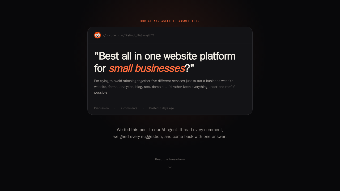Preview of Create a landing page pitching Simplepages as answer to the question - Best all