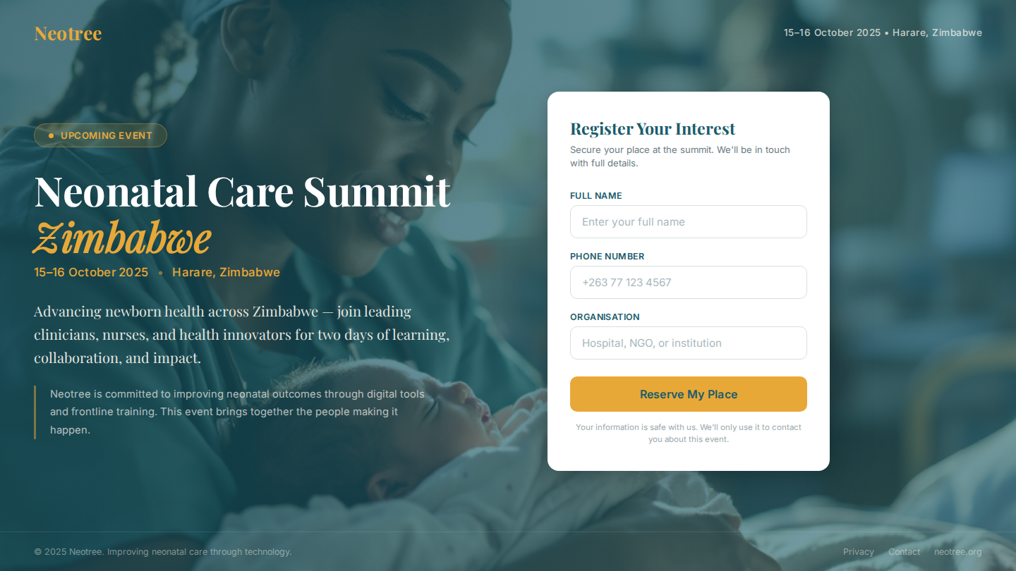 Preview of Neonatal Care Summit Zimbabwe — Neotree